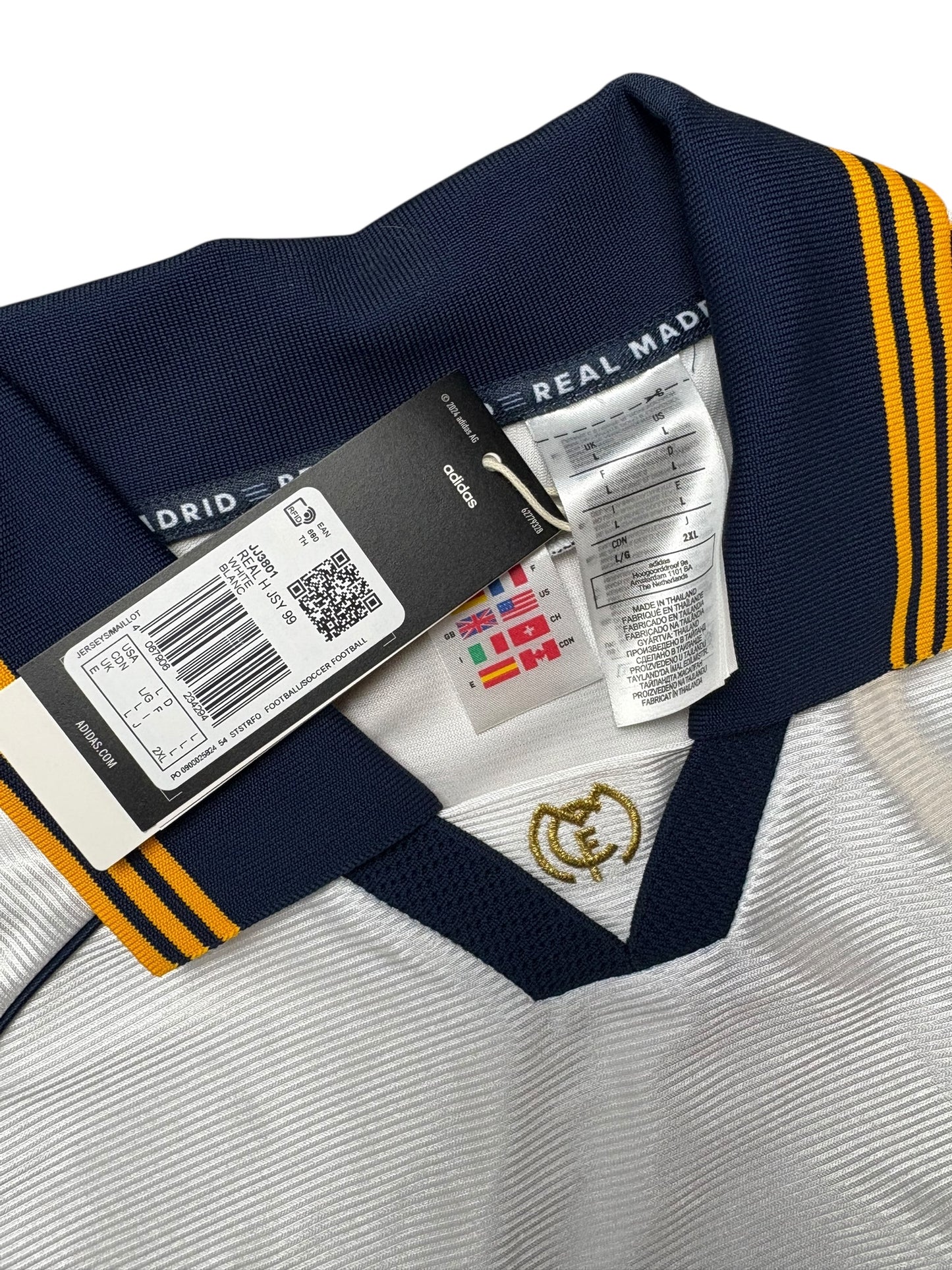 Adidas Real Madrid 1998-99-00 Heimtrikot Gr. L Neuauflage 2024