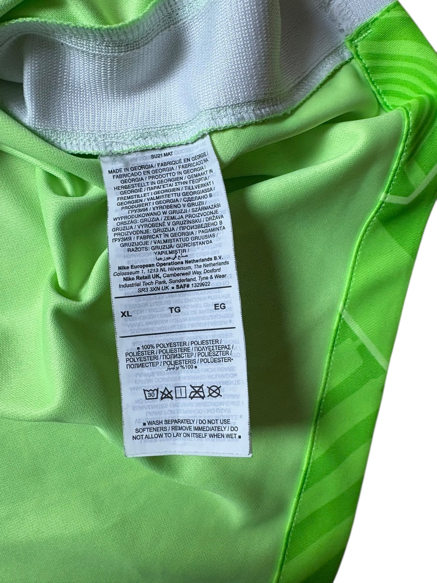 Nike VfL Wolfsburg 2021-22 Heimtrikot Gr. XL Grün