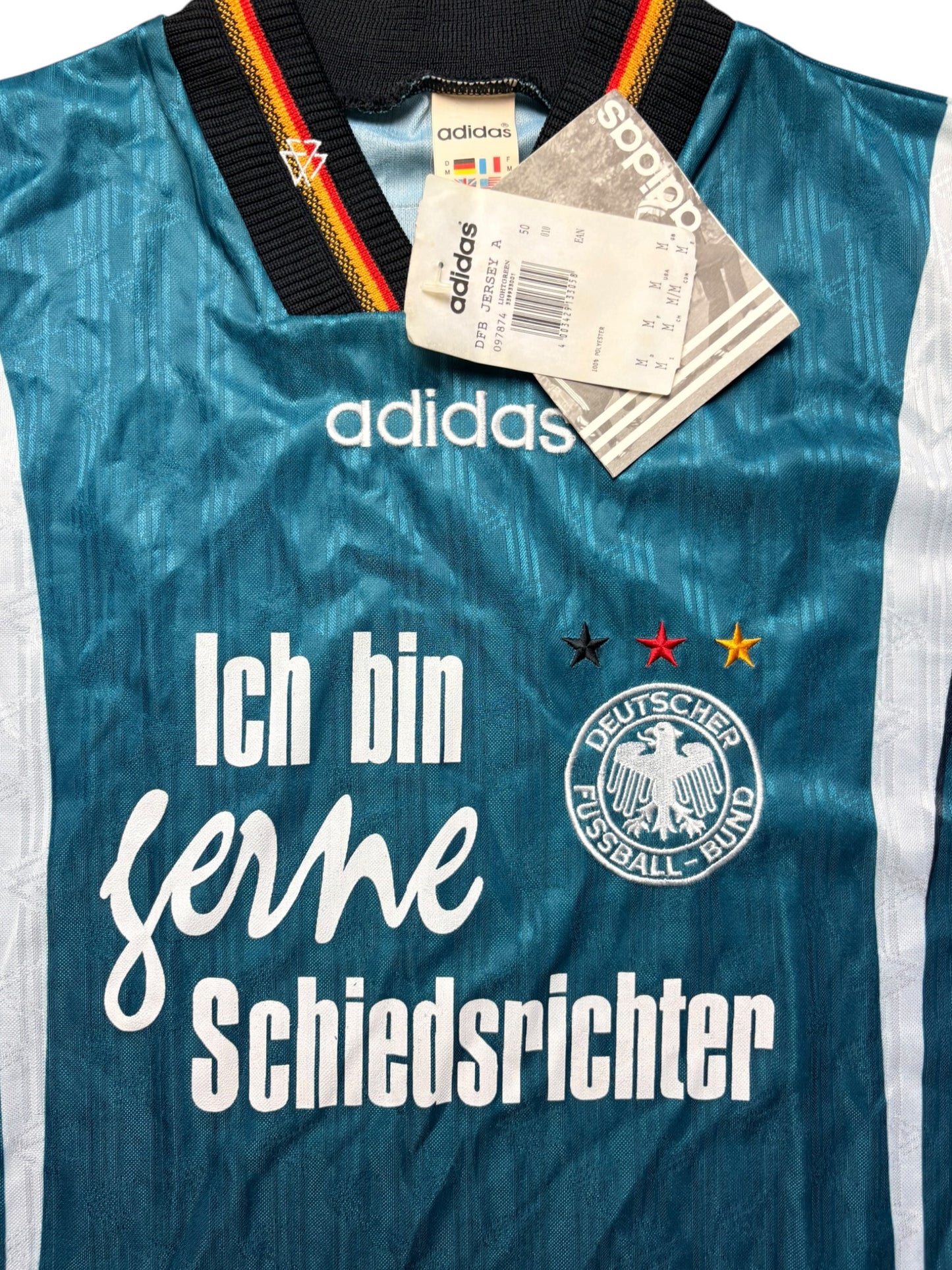 DFB 1996 Auswärtstrikot Gr. M Neu mit Tags Sondertrikot für Schiedrichter Deutschland