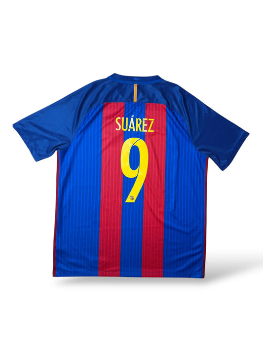 Nike FC Barcelona 2016-17 Heimtrikot 9 Suarez Gr. XL
