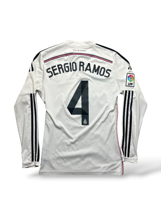 Real Madrid 2014-15 Heimtrikot Ramos 4 Langarm Gr. S – Bild 1