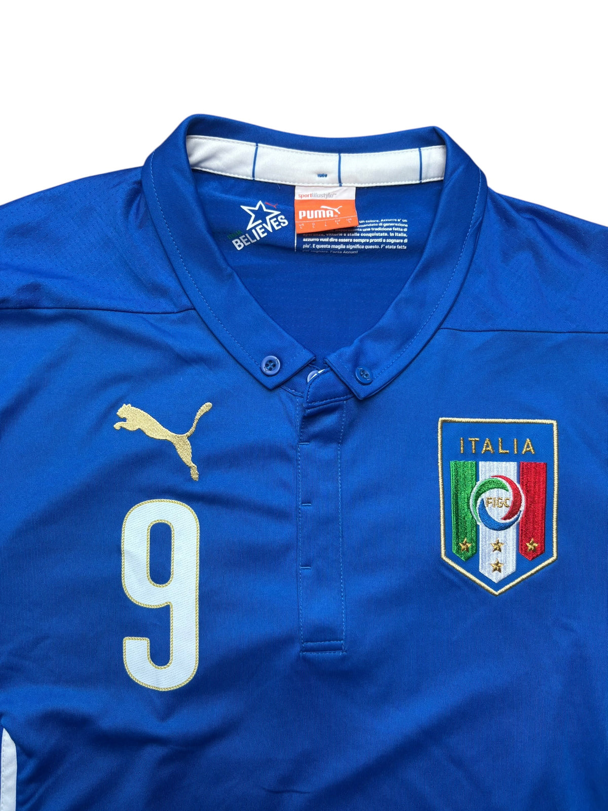 Puma Italien Heimtrikot 2014 Balotelli 9 Gr. L – Bild 4