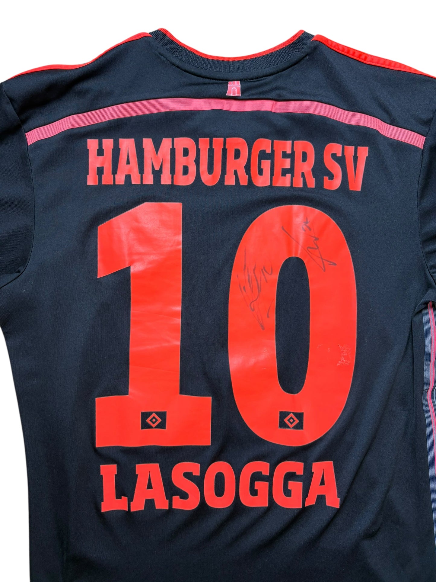 Adidas HSV 2014-15 Auswärts-Trikot 10 Lasogga signiert Gr. M Hamburger SV